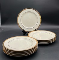 10 Gold Trim with Leaf Design Plates