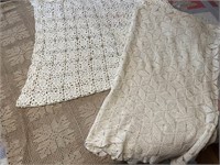 Vintage crocheted lace tablecloths