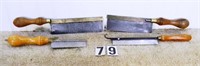 4 – Assorted dovetail saws w/ turned handles,