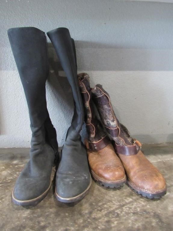 Clarks Black Boots & Woolrich Wool Boots SZ 6