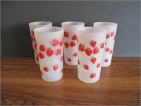 Vintage Frosted Strawberry Tumblers