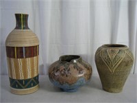 3 count beautiful pottery / home decor