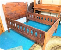 antique wooden bed- ornate