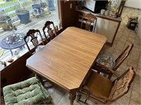 Wood Kitchen Table with Leaf: (Dining Room)