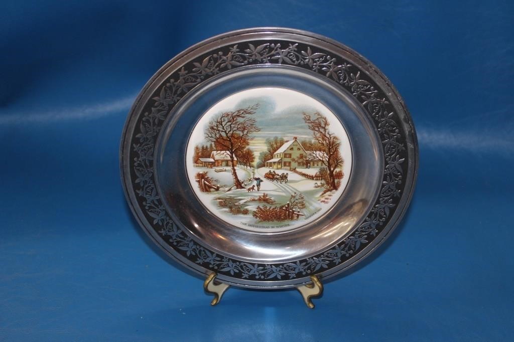 Vtg Currier & Ives Hot Plate Trivet