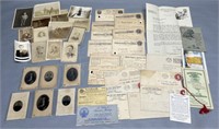 Tintypes; Letters & Postcard Lot Collection
