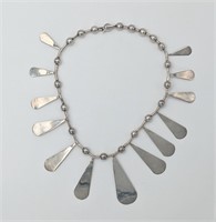 Large Sterling Silver Drop Necklace