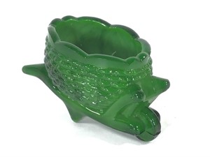 Tiny Joe St. Clair Emerald Green Glass Wheelbarrow