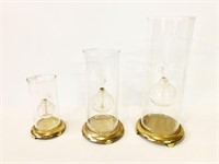 Trio of Wolfard Blown Glass Oil Lamps