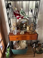 DESK with back shelf & Collectables
