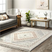 nuLOOM Acacia Geometric 8x10 Area Rug  Beige.