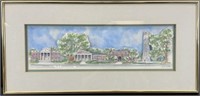 Signed Patsy Gullet UNC Sculptured Watercolor