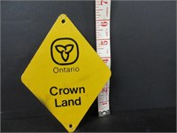 VINTAGE METAL ONTARIO CROWN LAND SIGN