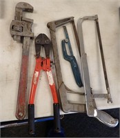 PIPE WRENCH, BOLT CUTTERS, SAWS