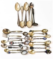 Sterling Silver Souvenir Spoons 11.6 OZT