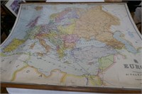 Nice Early Wall Map Of Europe 57"W