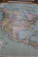 Wall Map Of North America 43"W