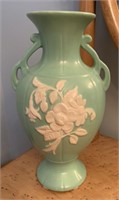 Large Weller Turquoise Cameo Vase