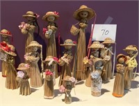 16 Vintage straw dolls