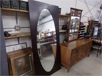 Large oval wall mirror