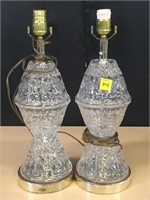 2 Crystal Lamps for parts 17" to socket no shades