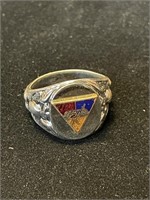 US ARMY 4TH DIVISION MEN'S STERLING SILVER