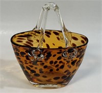 NICE BLOWN ART GLASS PURSE - ACCENT BOWL