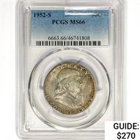 1952-S Franklin Half Dollar PCGS MS66