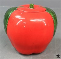 Glazed Ceramic "Apple" Cookie Jar