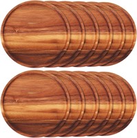 Rtteri Acacia Wood Plates  9.8 Inch  12pcs