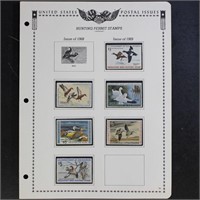 US Duck Stamps Mint in encased mounts on Minkus pa