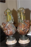 Pair of Metal Urns