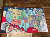 Fifty State Quarters Collector's Map w/ Quarters