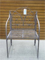 Collapsable iron patio chair and adornements