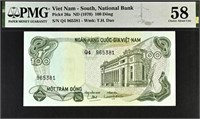 Viet Nam 100 Dong  ND(1970) PMG58+GIFT!!  VTAF