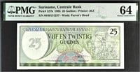 Suriname 25 Gulden 1985 PMG64+GIFT!! SuAF