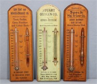 (3) Antique Advertising Thermometer-Barometers