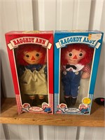 Playskool Raggedy Ann and Andy dolls