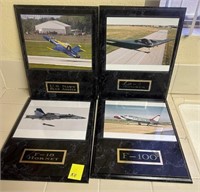 W - LOT OF 4 MILITARY AIRCRAFT PLAQUES (K11)