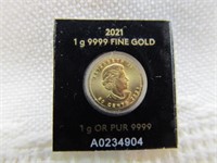 Canada 1 Gram .999 Gold Maple Leaf Coin & Assay