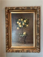 LEMON TOPIARY  PAINTING SIGNED BEAUTIFULLY FRAMED