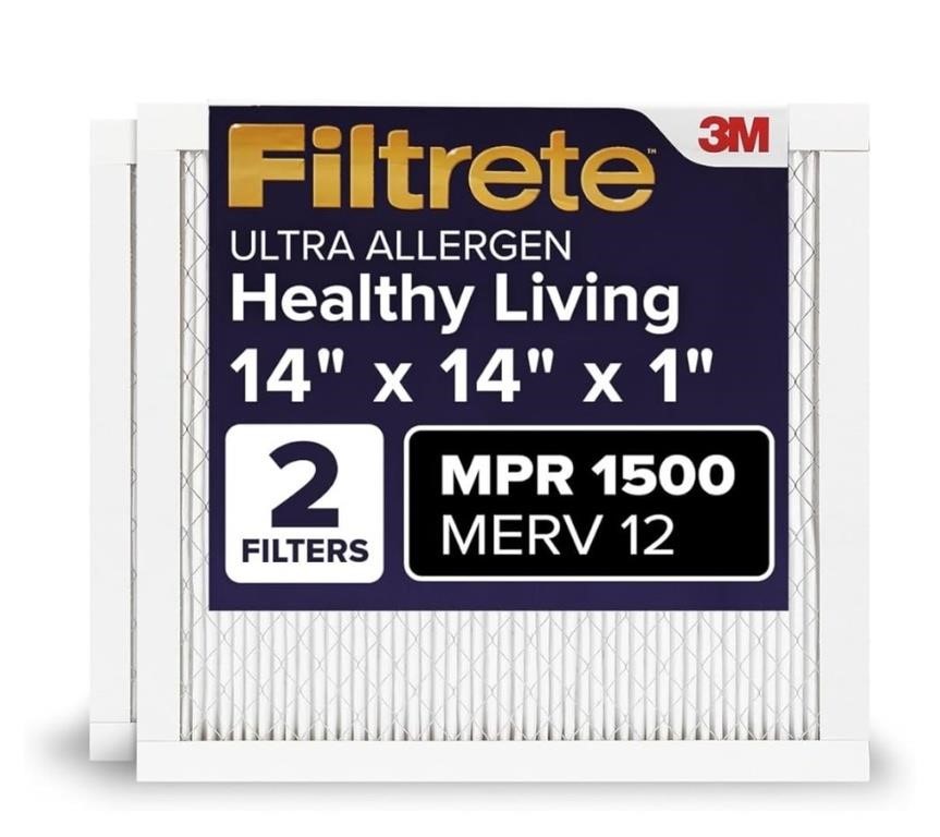 Filtrete 14x14x1 AC Furnace Air Filter, MERV 12,