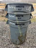 Three Brute Garbage bins