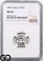 1997 P$10 Platinum Eagle NGC MS69 Price Guide $233