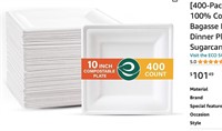 ECO SOUL Pearl White 10 Inch Square [400-Pack]