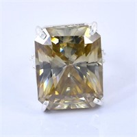 APPR $6500 Moissanite Ring 45.55 Ct 925 Silver