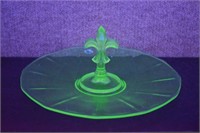 Fostoria Fairfax Green Uranium Glass Tidbit Tray