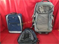 Backpack, Luggage, 3 pc Lot
