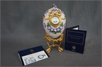 House of Faberge Violets in the Snow Egg Clock