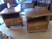 Knotty Pine Bedside Cabinets
